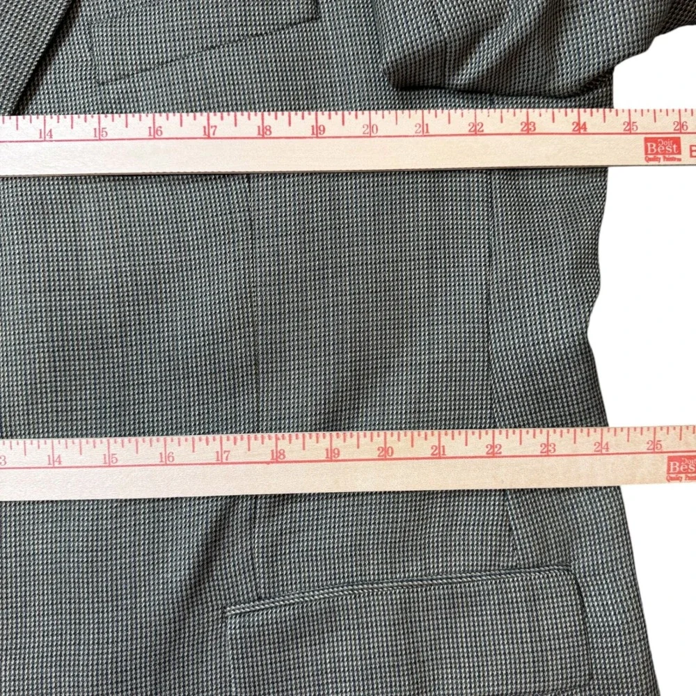 Vtg Lauren Ralph Lauren 100% Wool Houndstooth Sport Coat 48R Tan Made in Canada